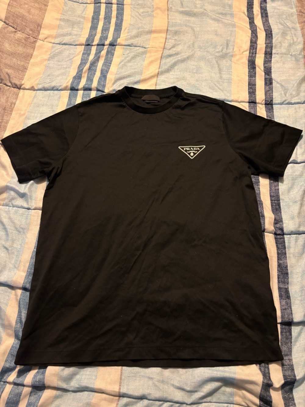 Prada Black Short Sleeve Logo Tee